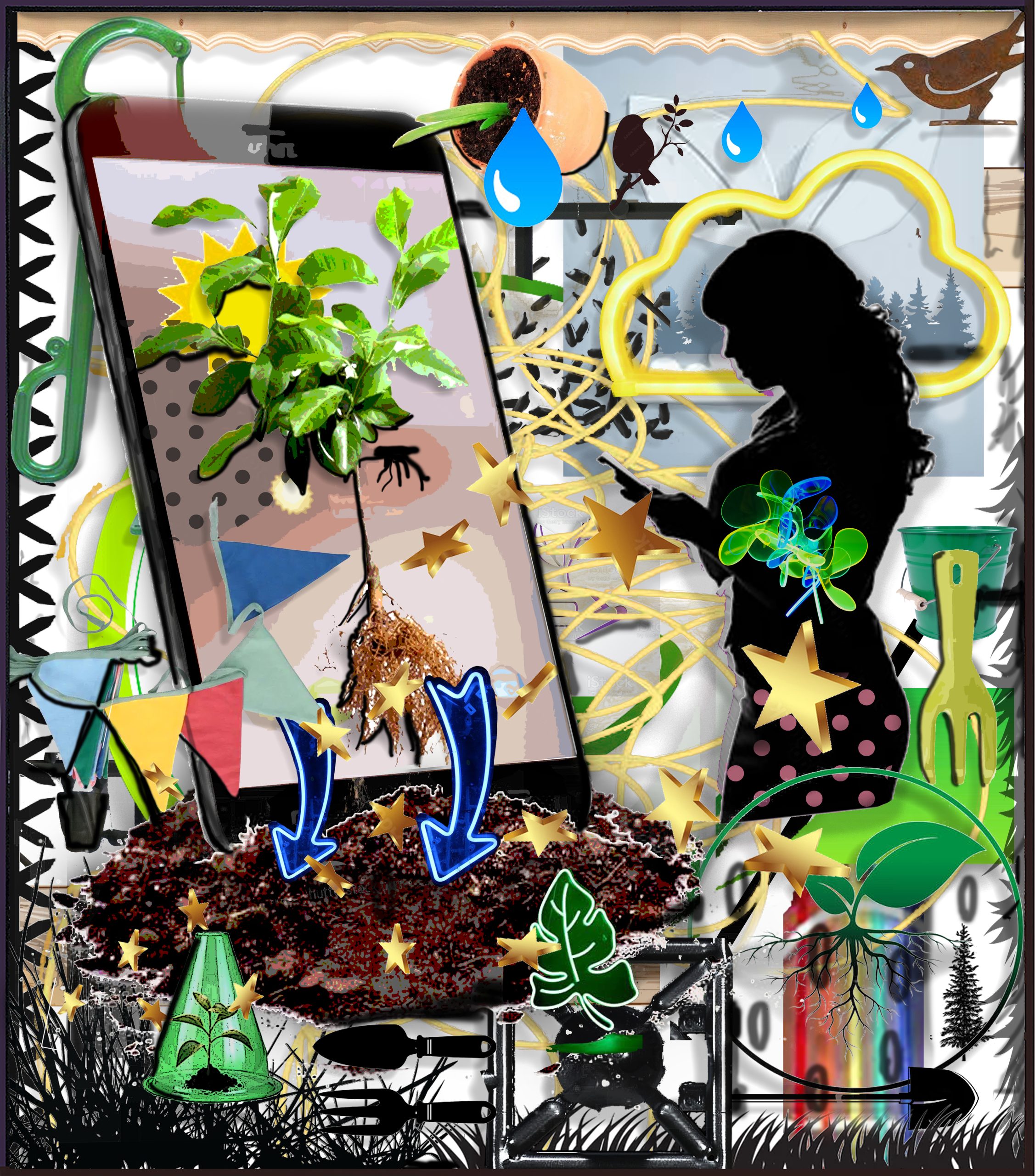 Sascha Boldt „Plant Cell phoneing“, 2022, 100 x 80 cm, c-print, framed